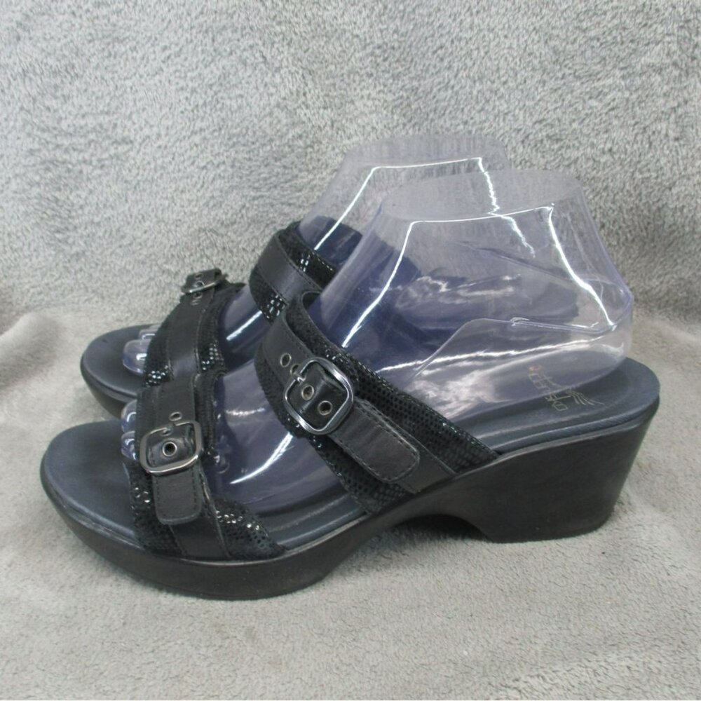 Dansko Shoes Womens Size EU 39 US 8.5 Jessie Black Leather Double Strap Sandals